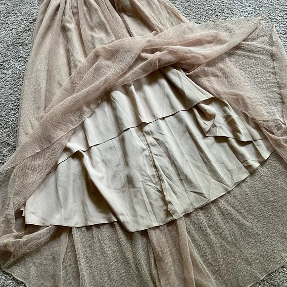 Keepsake | Strapless High- Low Gold Gown - Picture 3 of 6